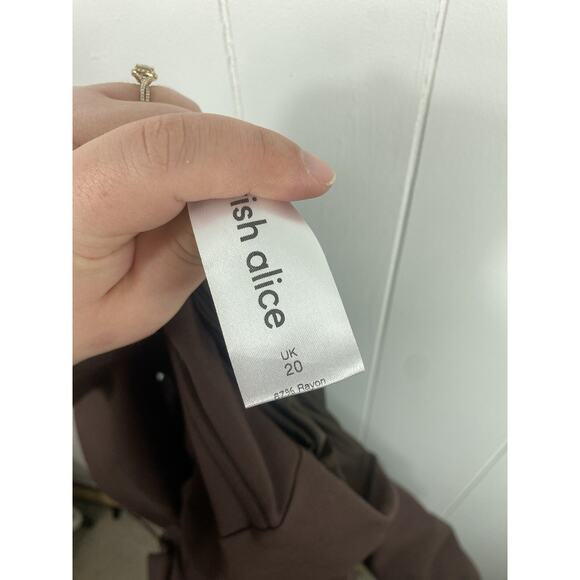 Lavish Alice Cowl Corset Ponte Midi Dress Chocolate Brown US Plus Size 16 Sexy - Picture 8 of 12